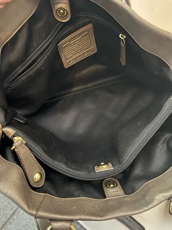 Coach Ashley Leather Satchel, Metallic Bronze. (Taupe) EUC - Picture 15 of 16